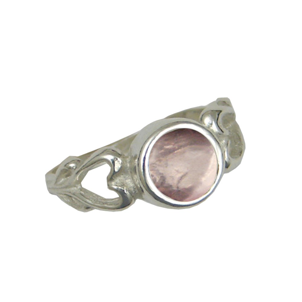 Sterling Silver When Two Hearts Are One Ring With Rose Quartz Size 9